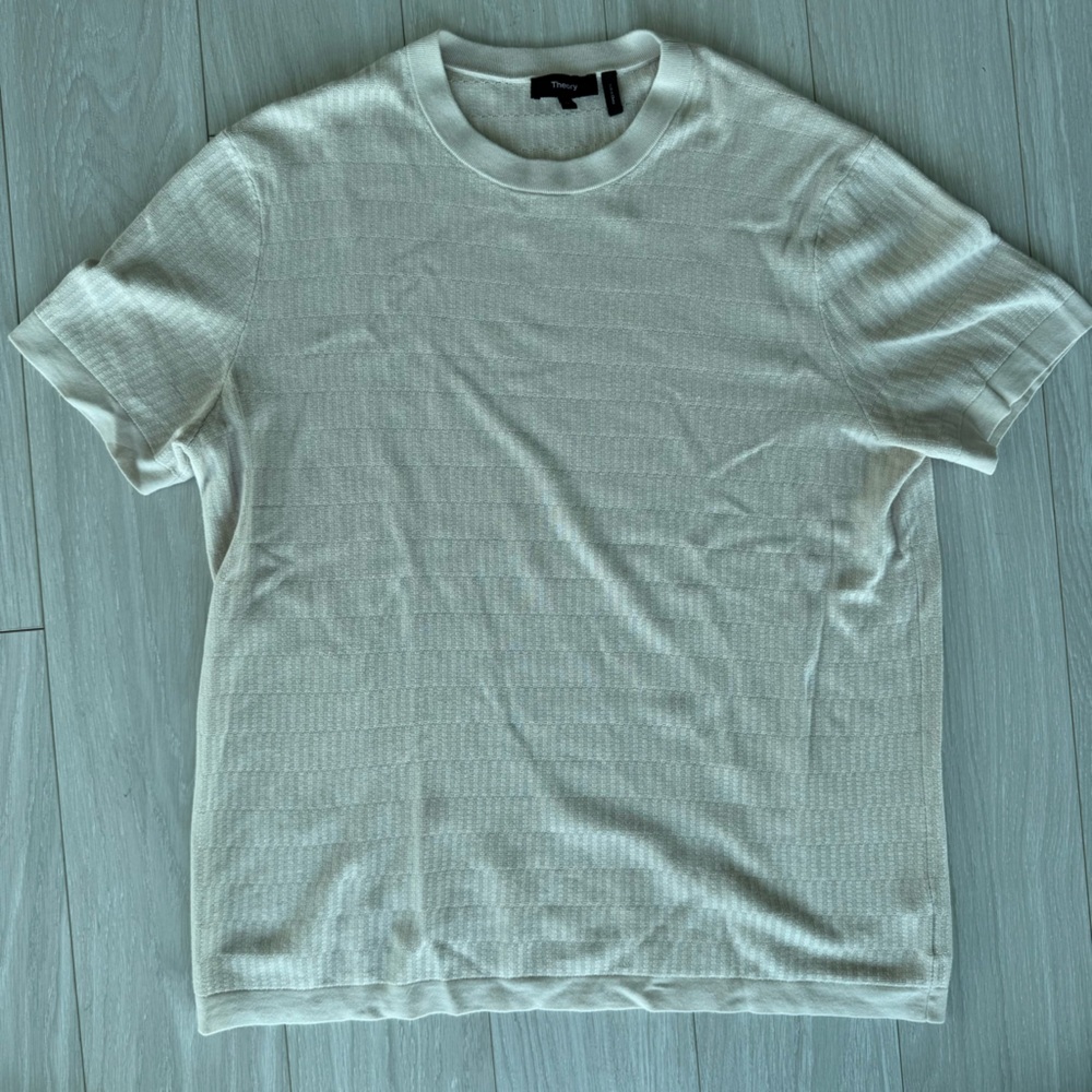 Theory Damian T Shirt Knitted Sand Size Medium
